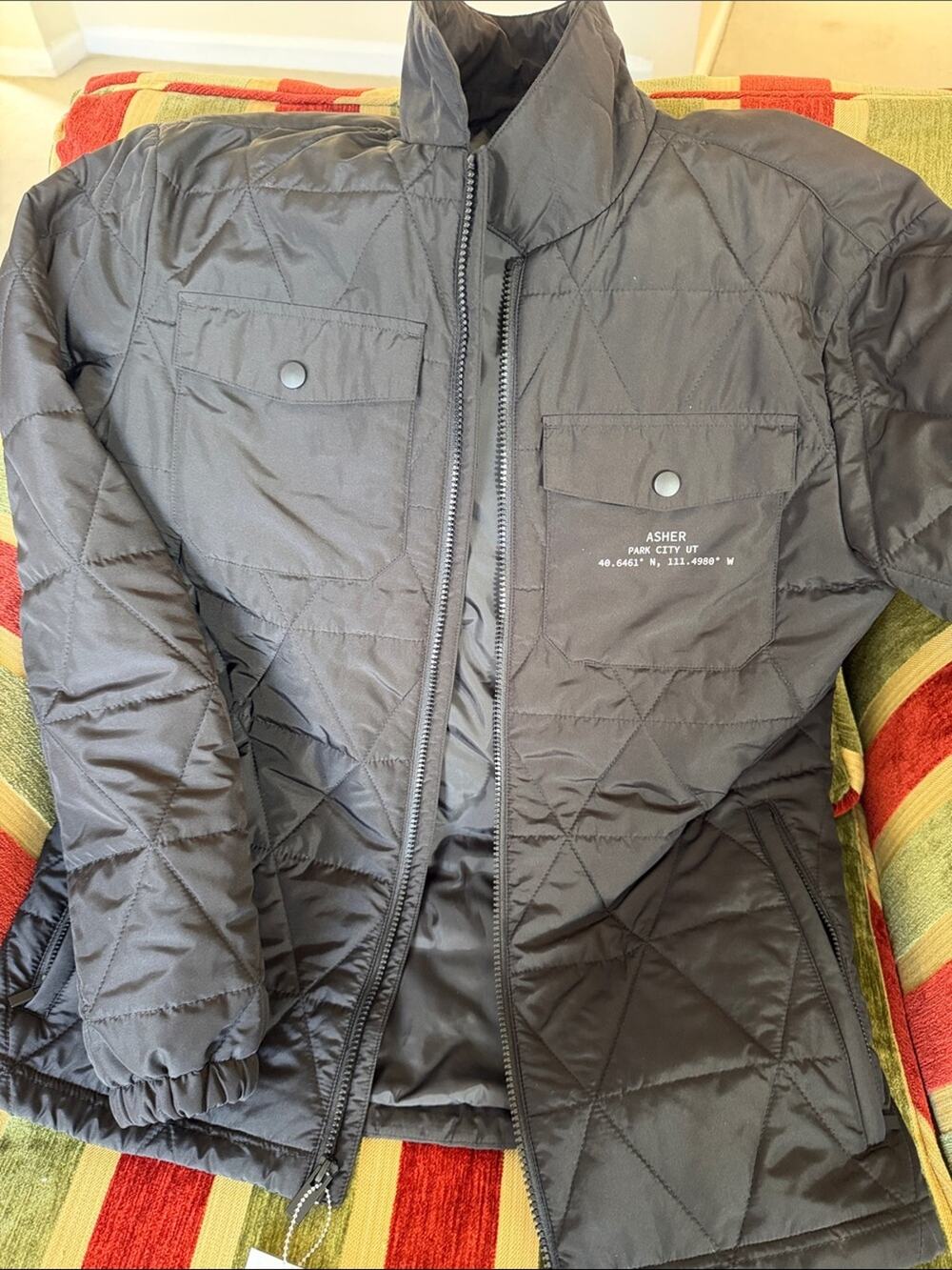 🗽Asher Park City, Utah Quilted Puffer Jacket - Gray